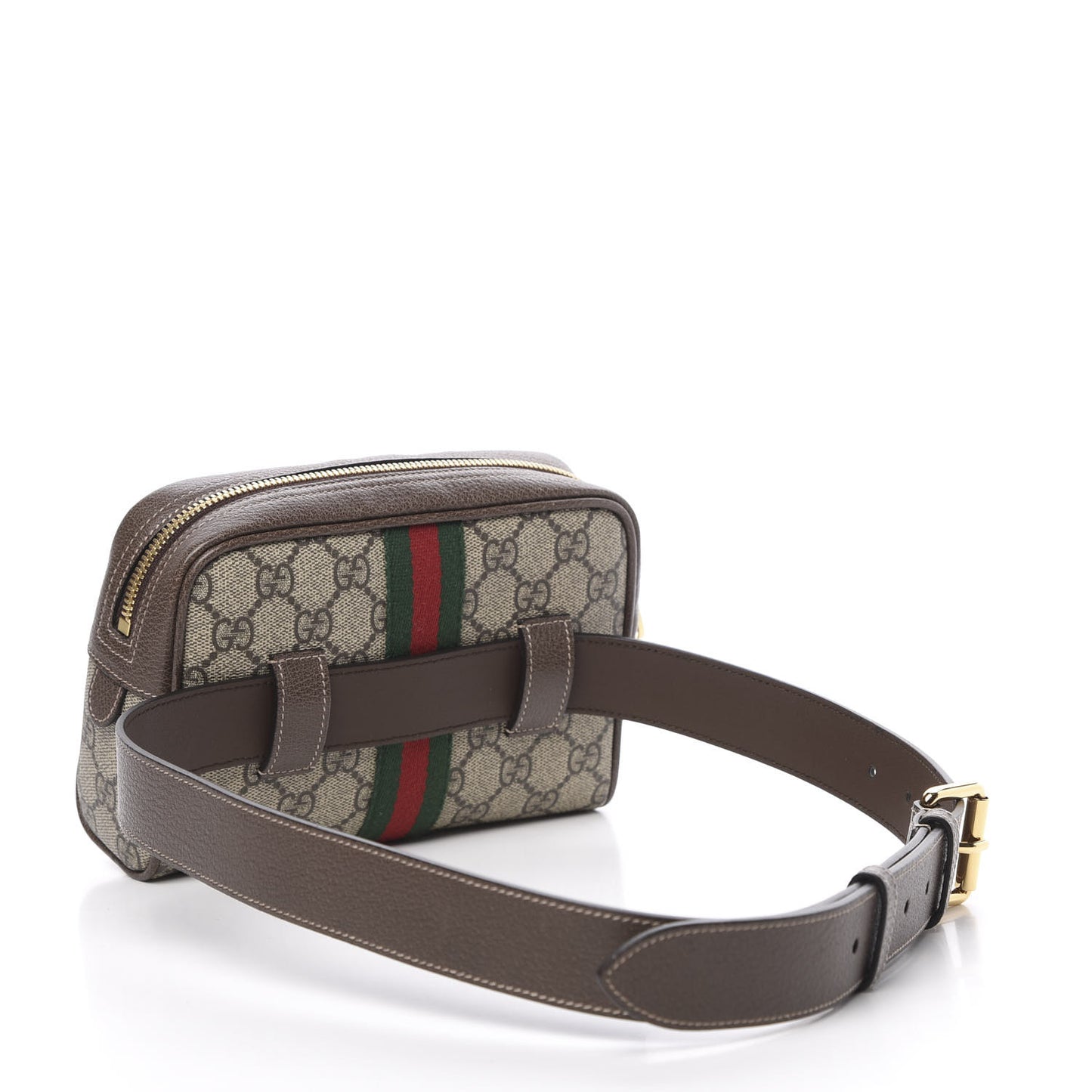 GG Supreme Monogram Web Small Ophidia Belt Bag 95 38 Dark Brown