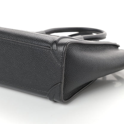 Celine Drummed Calfskin Nano Luggage Black 9 of 9