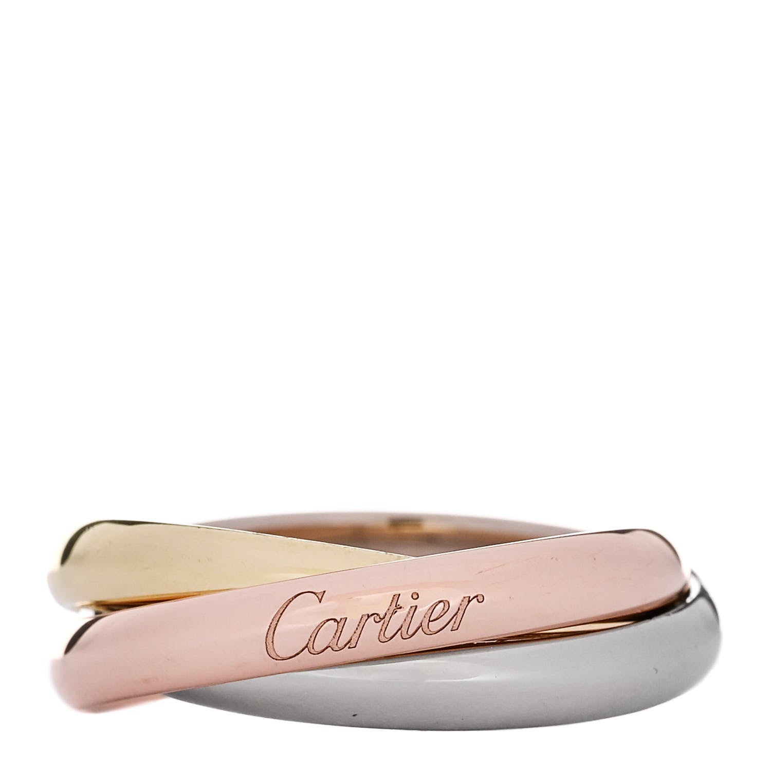 Cartier 18K Pink Yellow White Gold Classic Trinity Ring 57 8 1 of 5