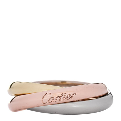 Cartier 18K Pink Yellow White Gold Classic Trinity Ring 57 8 1 of 5
