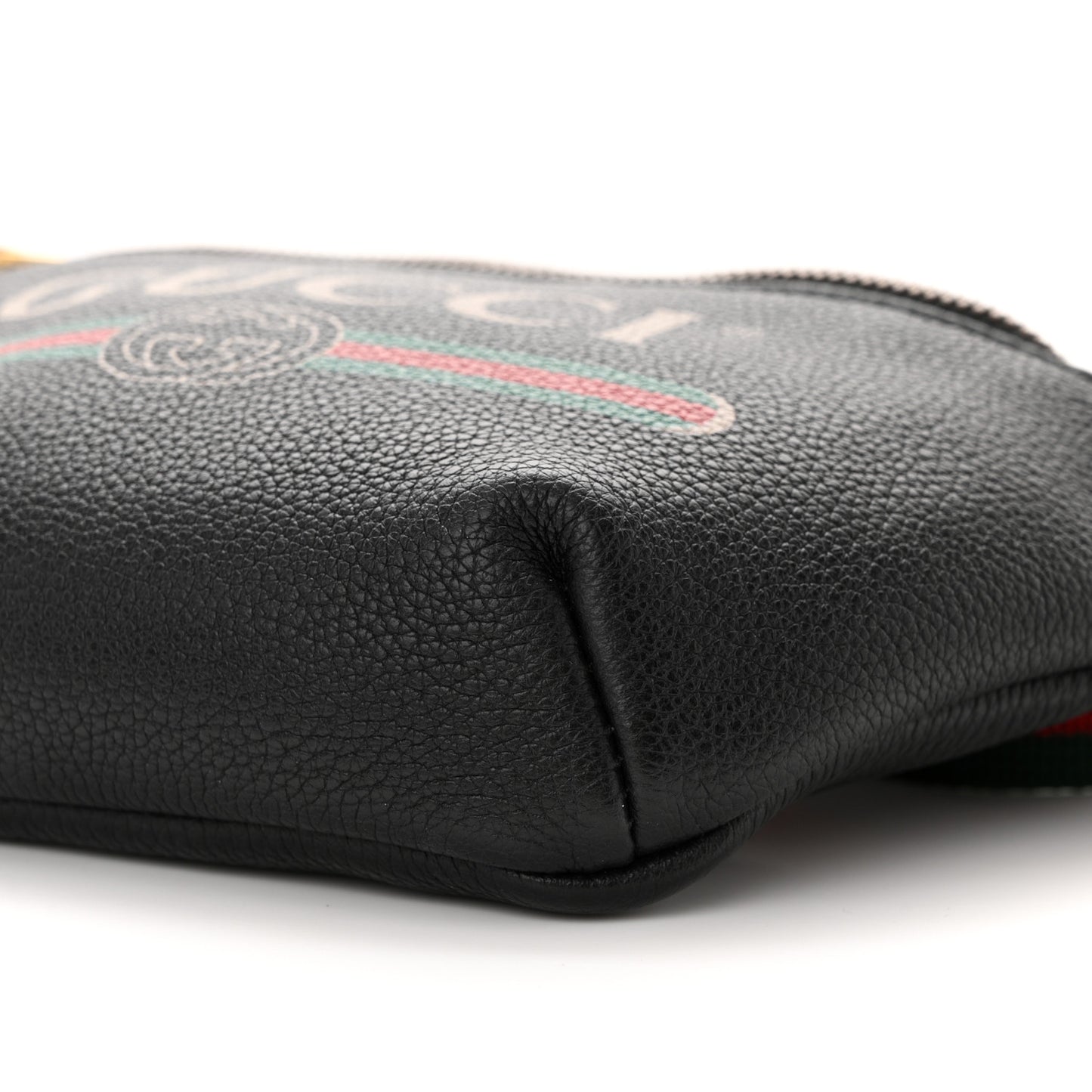 Grained Calfskin Small Logo Belt Bag Black