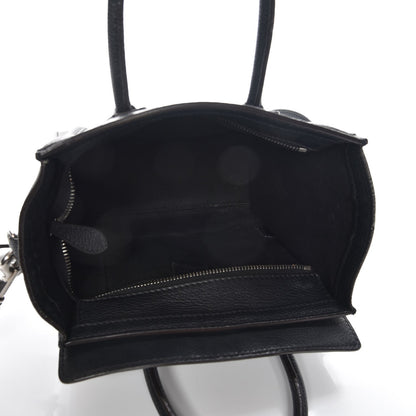 Celine Drummed Calfskin Nano Luggage Black 6 of 7