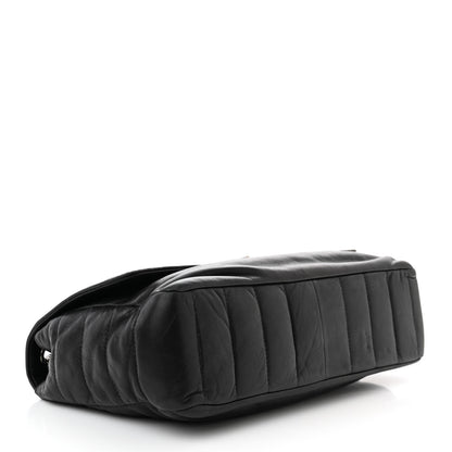 Chanel Lambskin Horizontal Quilt Jumbo Mademoiselle Flap Black 4 of 12