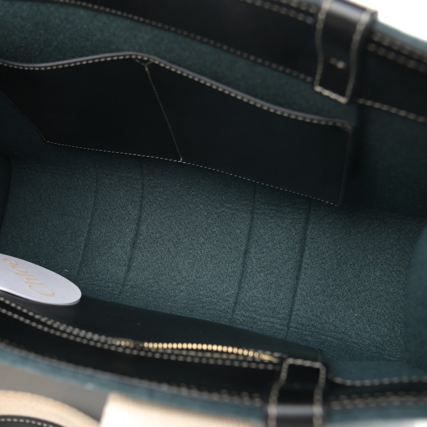 Felt Shiny Calfskin Medium Woody Ribbon Tote Steel Blue