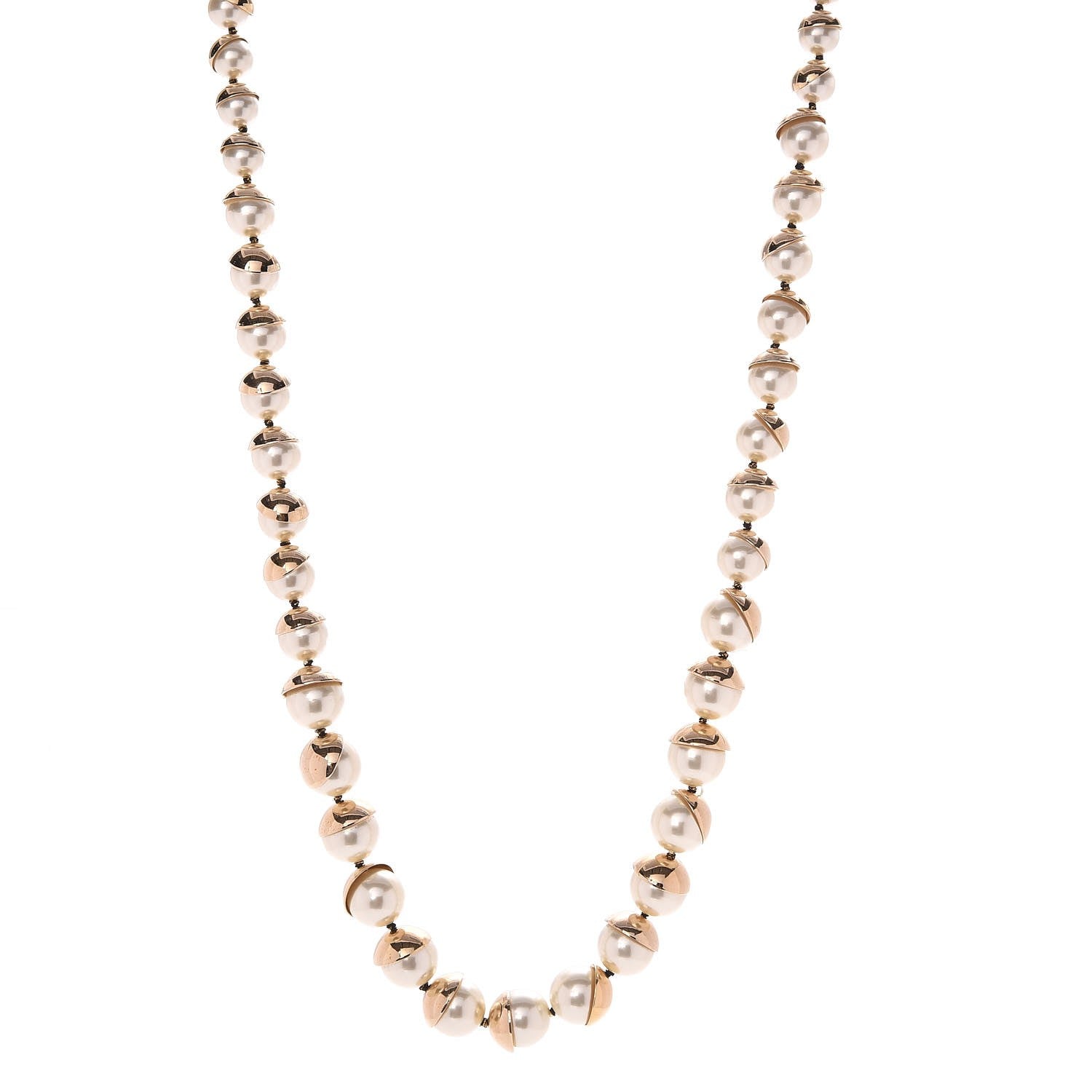 Christian Dior Pearl Mise en Tribal Necklace Gold 1 of 5