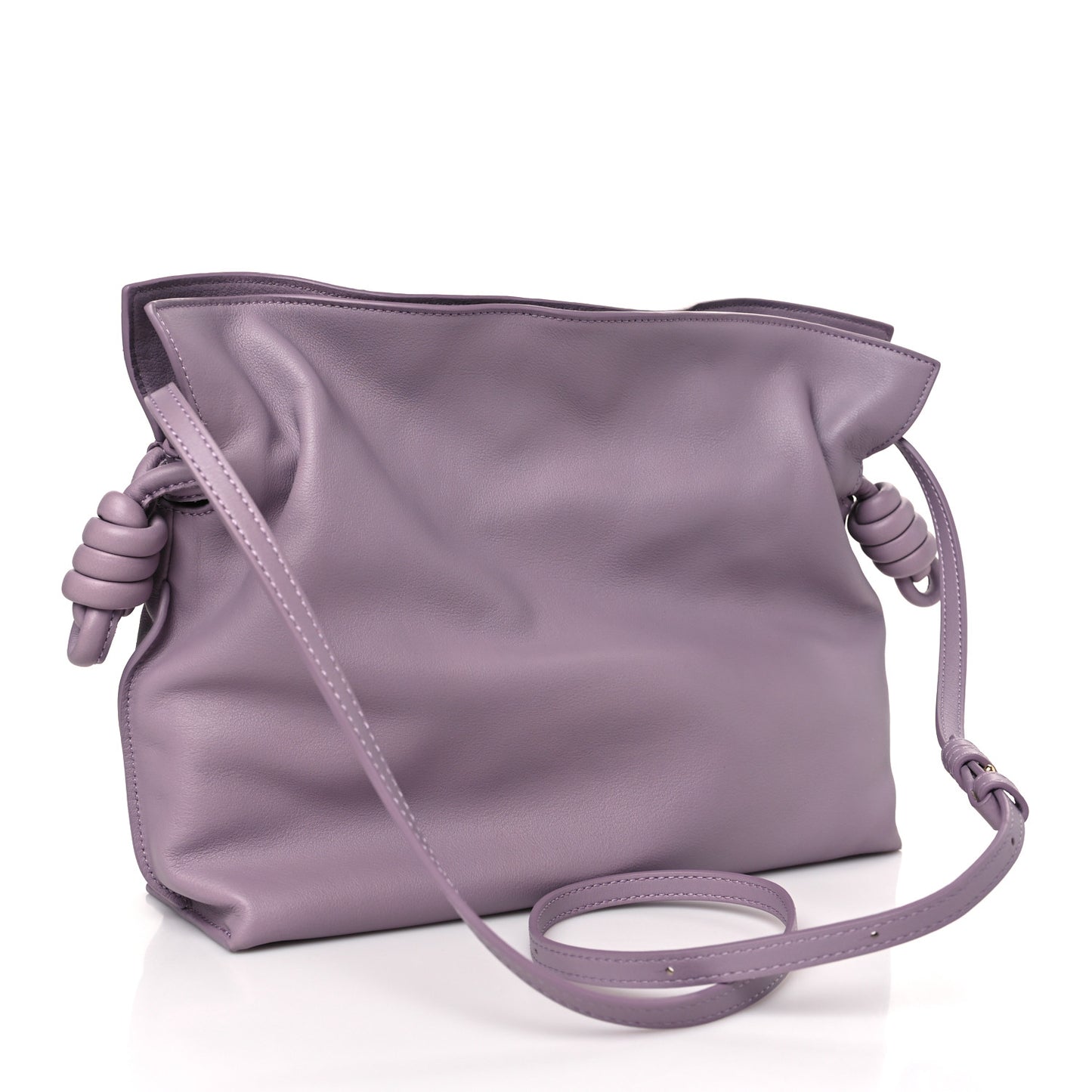 Nappa Flamenco Knot Clutch Pale Aubergine Glaze