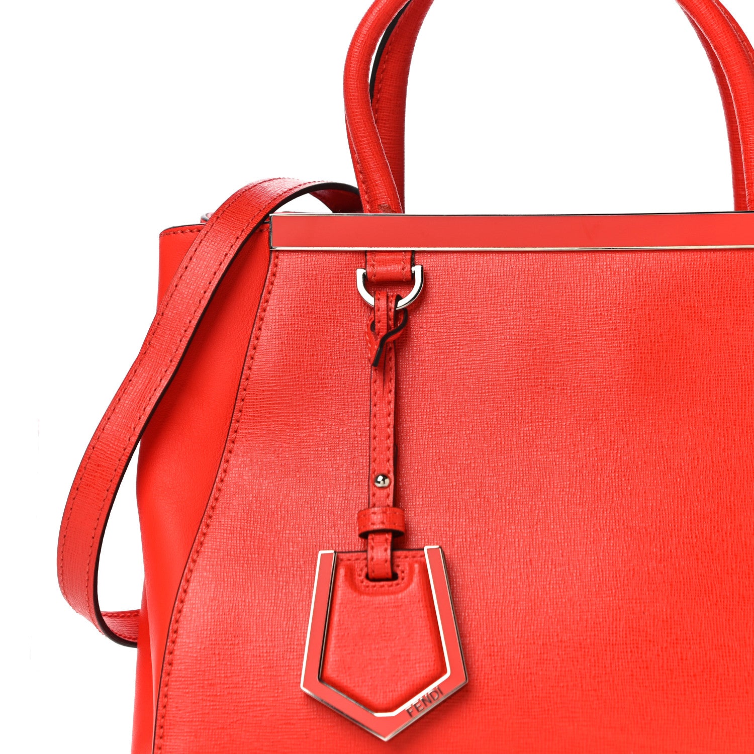 Fendi Vitello Elite Petite 2Jours Tote Papavero 8 of 12