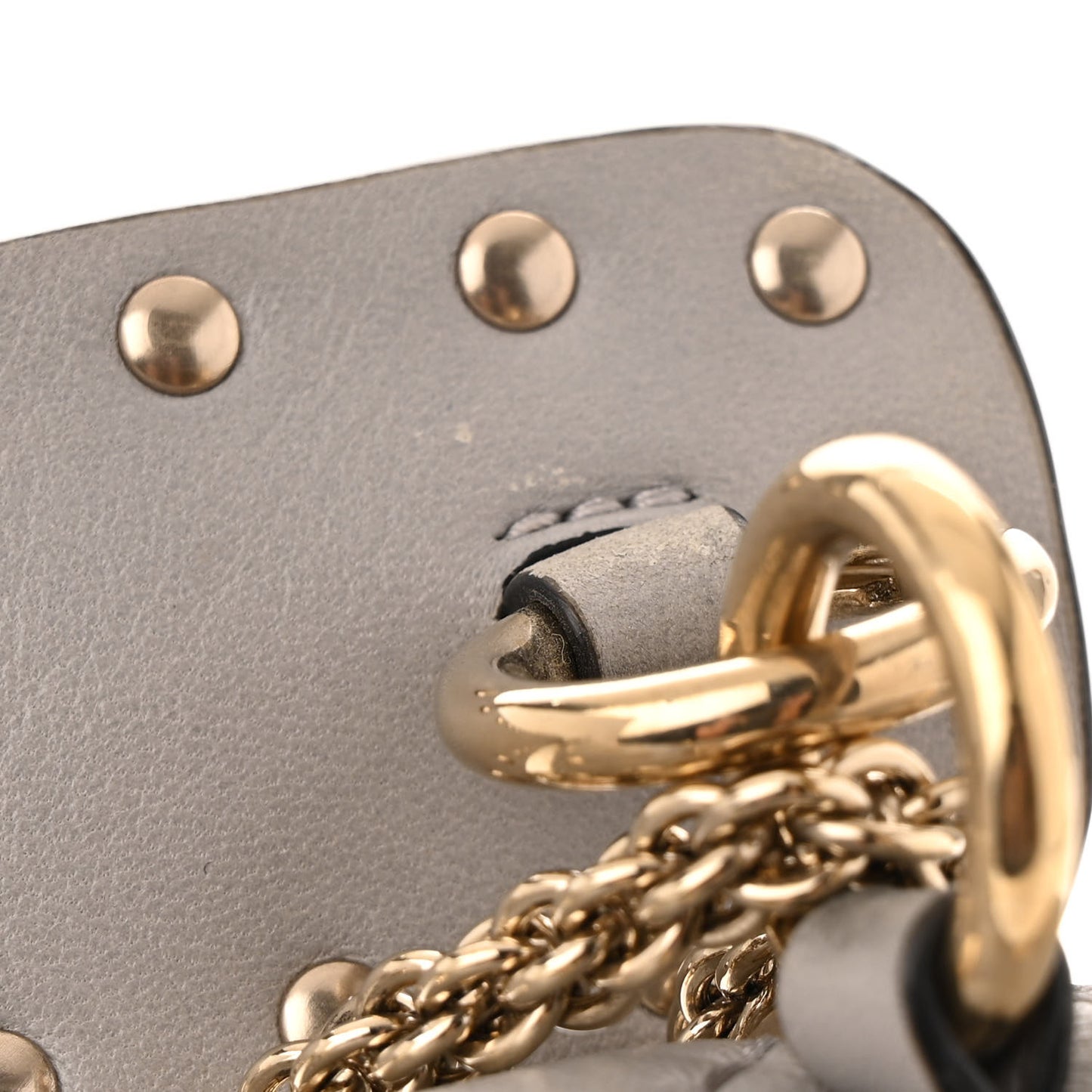 Nappa Medium Rockstud Spike Shoulder Bag Pastel Grey
