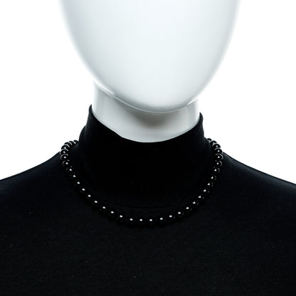 Tiffany Sterling Silver Black Onyx Bead Toggle Necklace 2 of 6