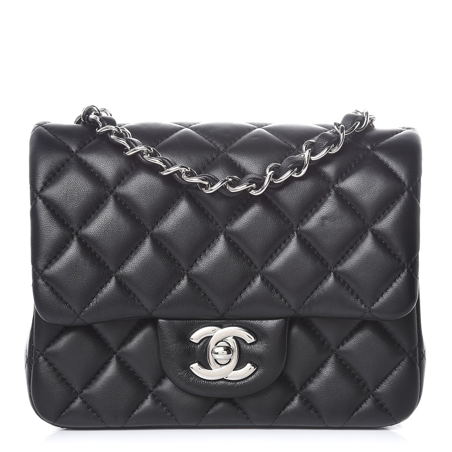 Chanel Lambskin Quilted Mini Square Flap Black 1 of 10
