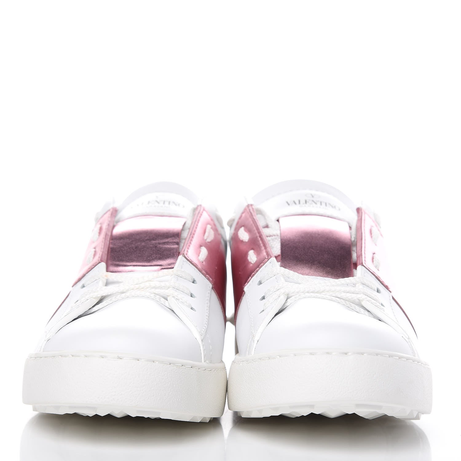 Valentino Garavani Calfskin Womens Rockstud Open Sneakers 41 White Giacinto 2 of 8