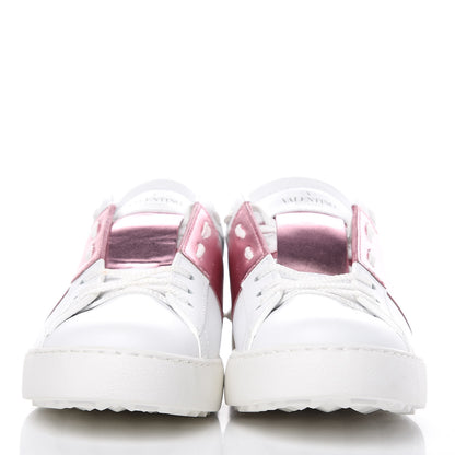 Valentino Garavani Calfskin Womens Rockstud Open Sneakers 41 White Giacinto 2 of 8