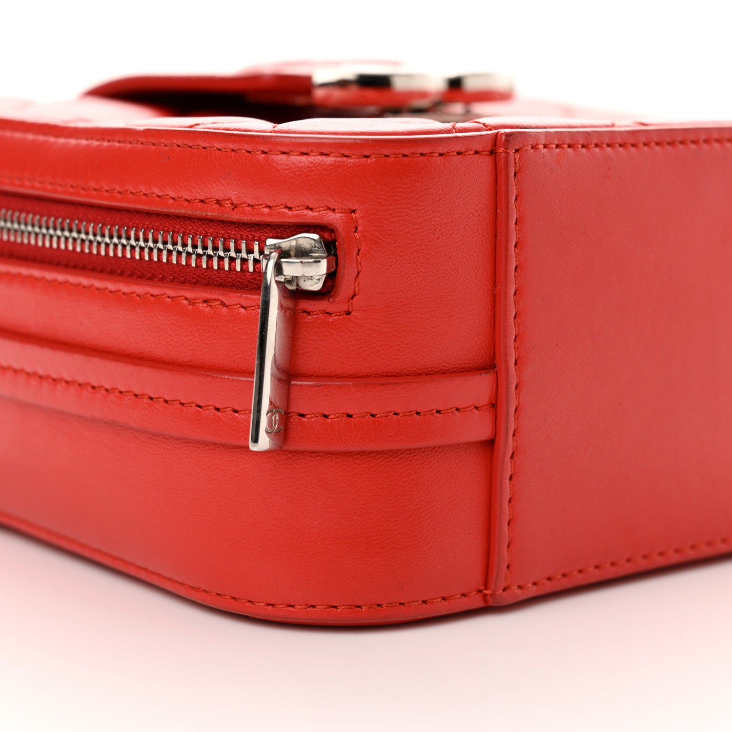 Chanel Lambskin Quilted Mini CC Box Camera Bag Red 9 of 14