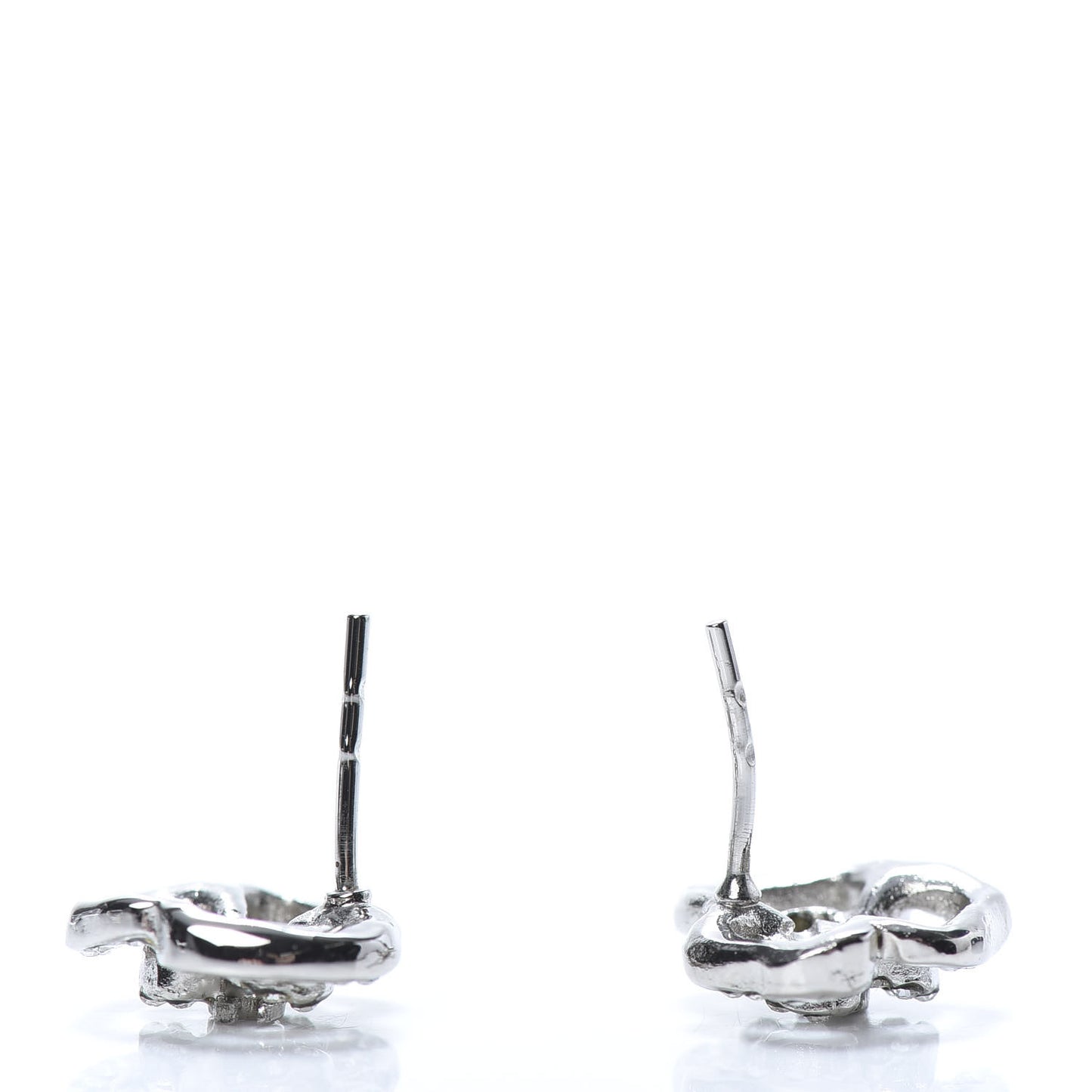 Crystal CC Camellia Earrings Silver