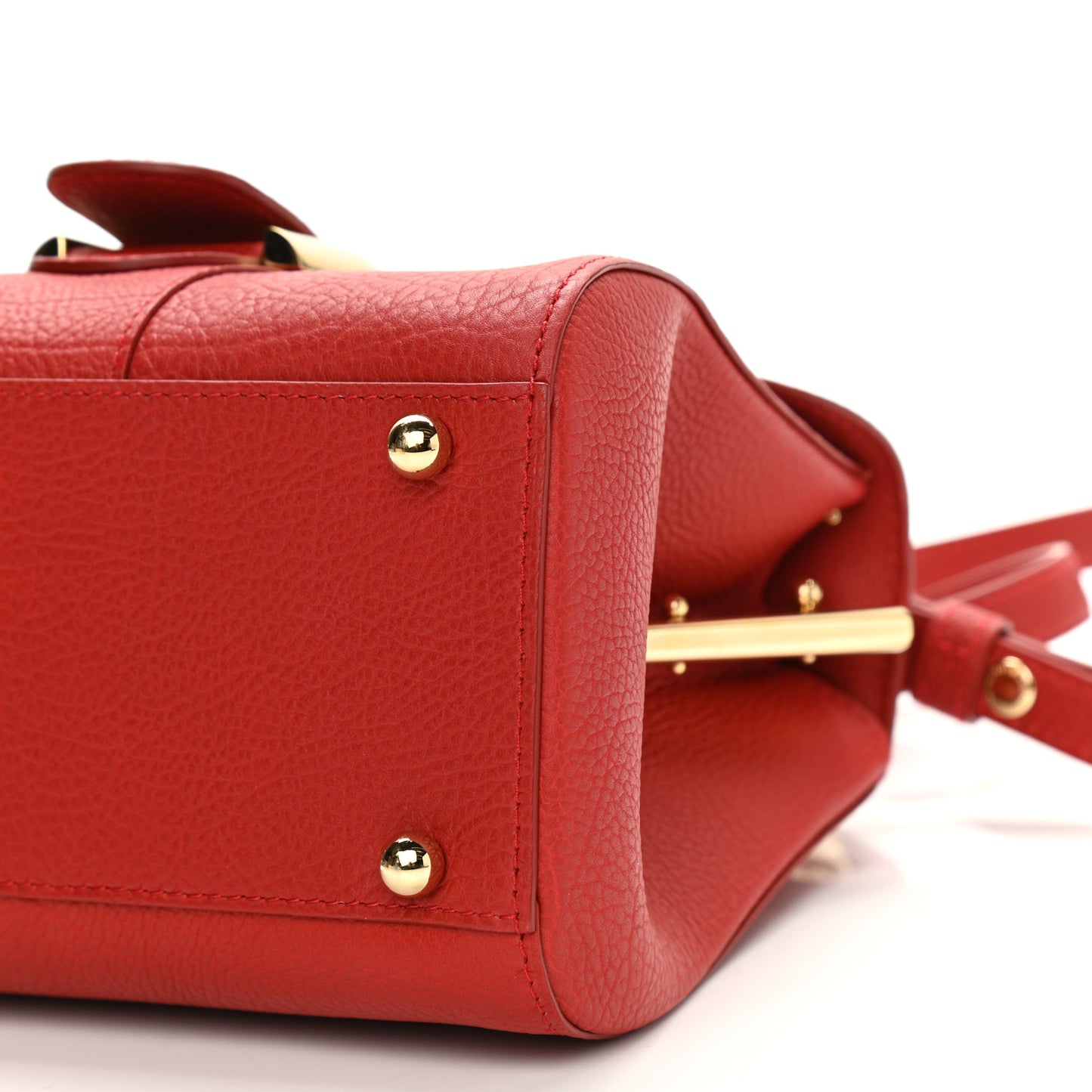 Crispy Calfskin Mini Brillant Satchel Scarlet Red