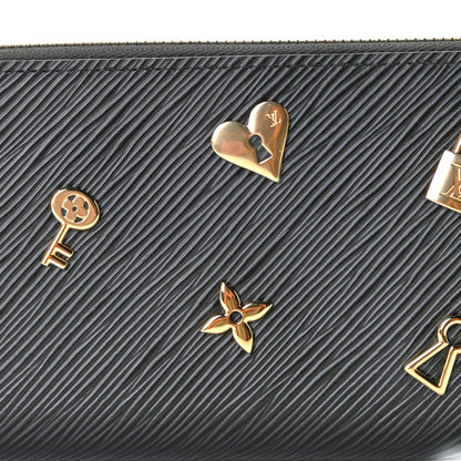 Louis Vuitton Epi Love Lock Zippy Wallet Black 9 of 10