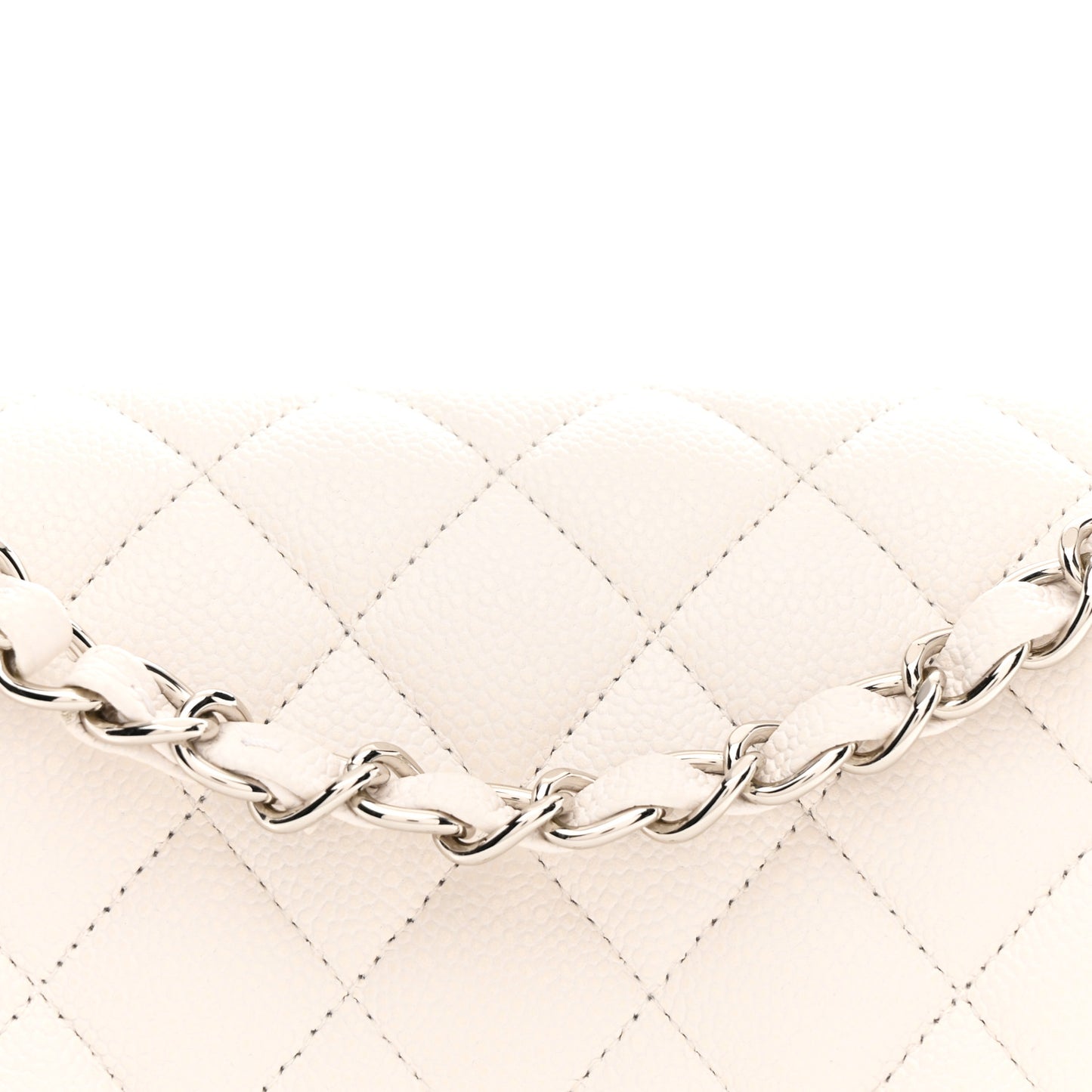 Caviar Quilted Small Double Flap White