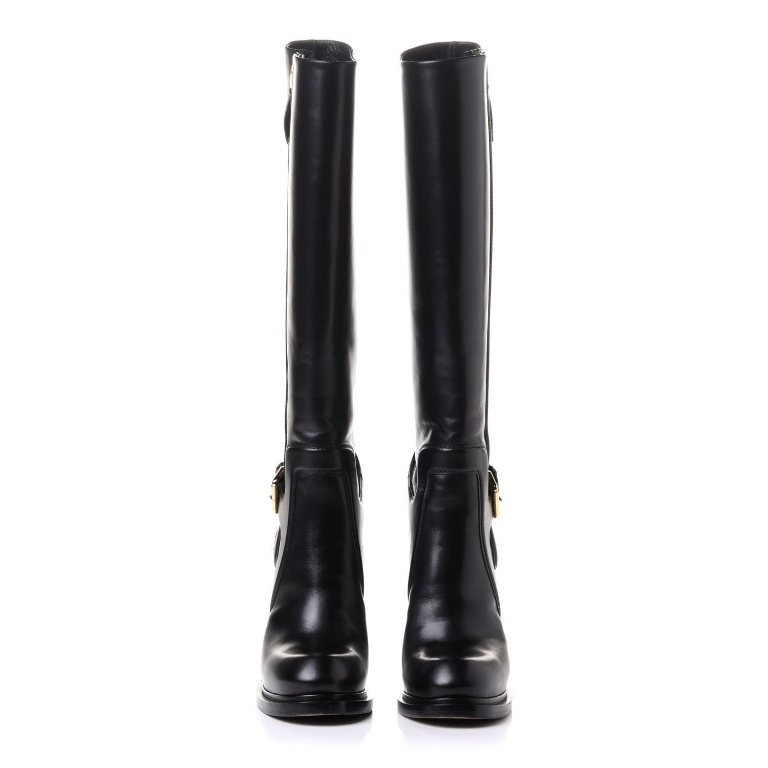 Louis Vuitton Calfskin Forefront High Boots 38 Black 2 of 9