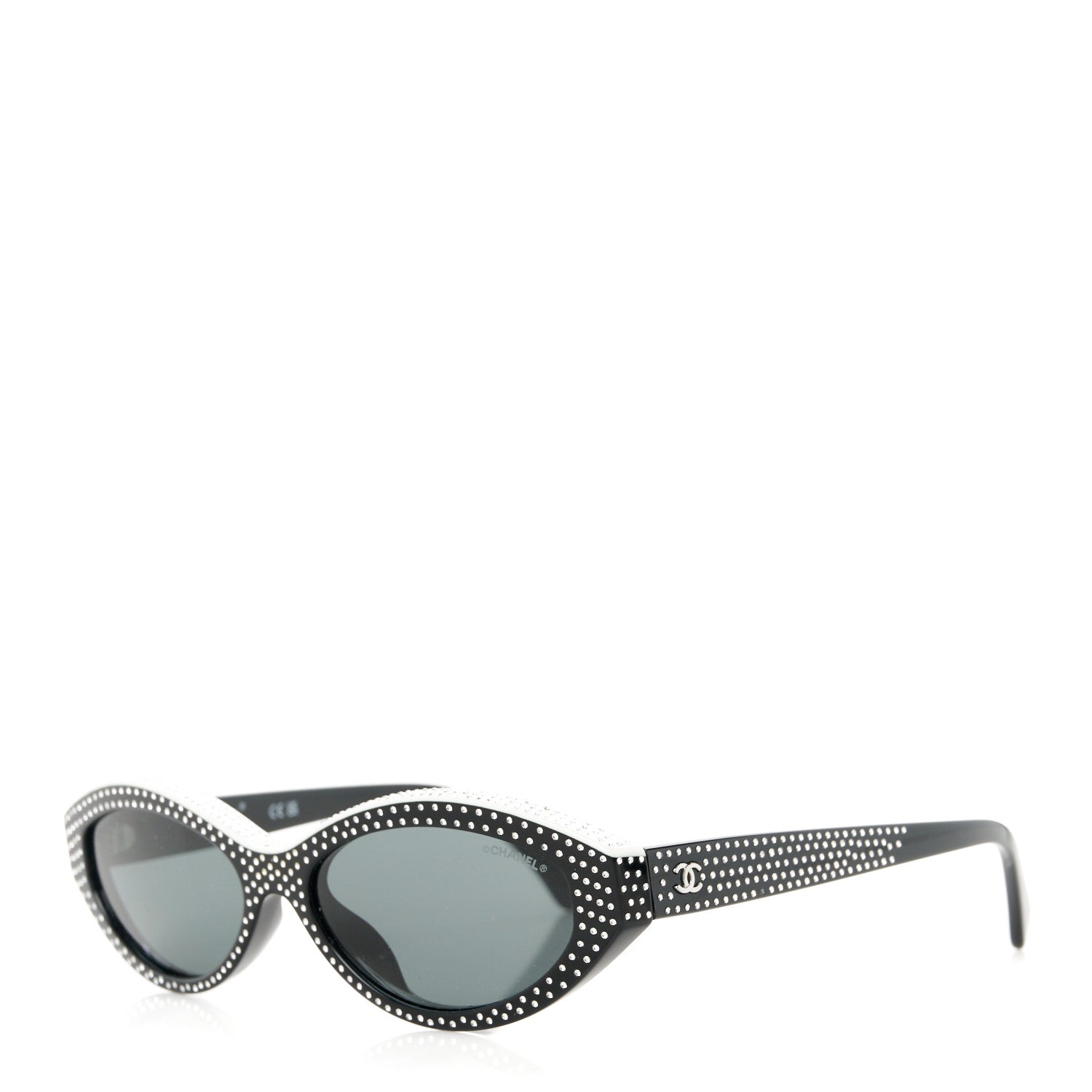 Chanel Acetate Strass Oval Sunglasses A71509 Black 1 of 8