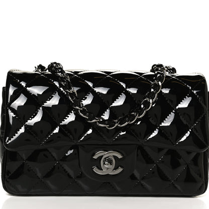 Chanel Patent Calfskin Quilted Mini Rectangular Flap Black 8 of 12