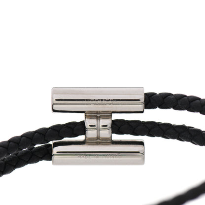 Hermes Swift Double Wrap Cord Tournis Tresse Bracelet Black 3 of 5