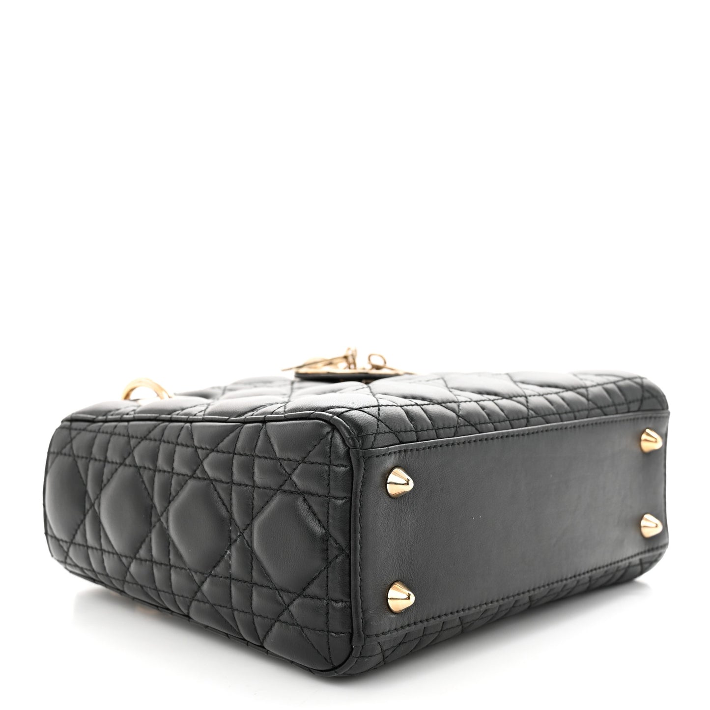 Lambskin Cannage Small Lucky Badges My Lady Dior Black