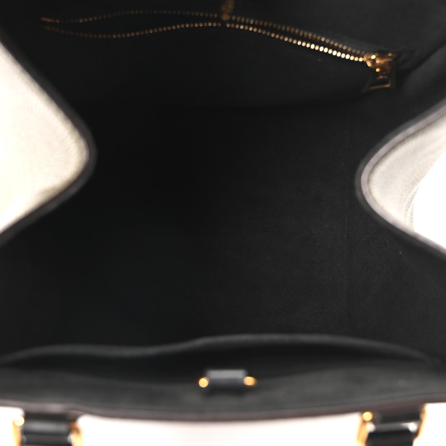 Calfskin Monogram Fold Tote PM Cream Khaki Black
