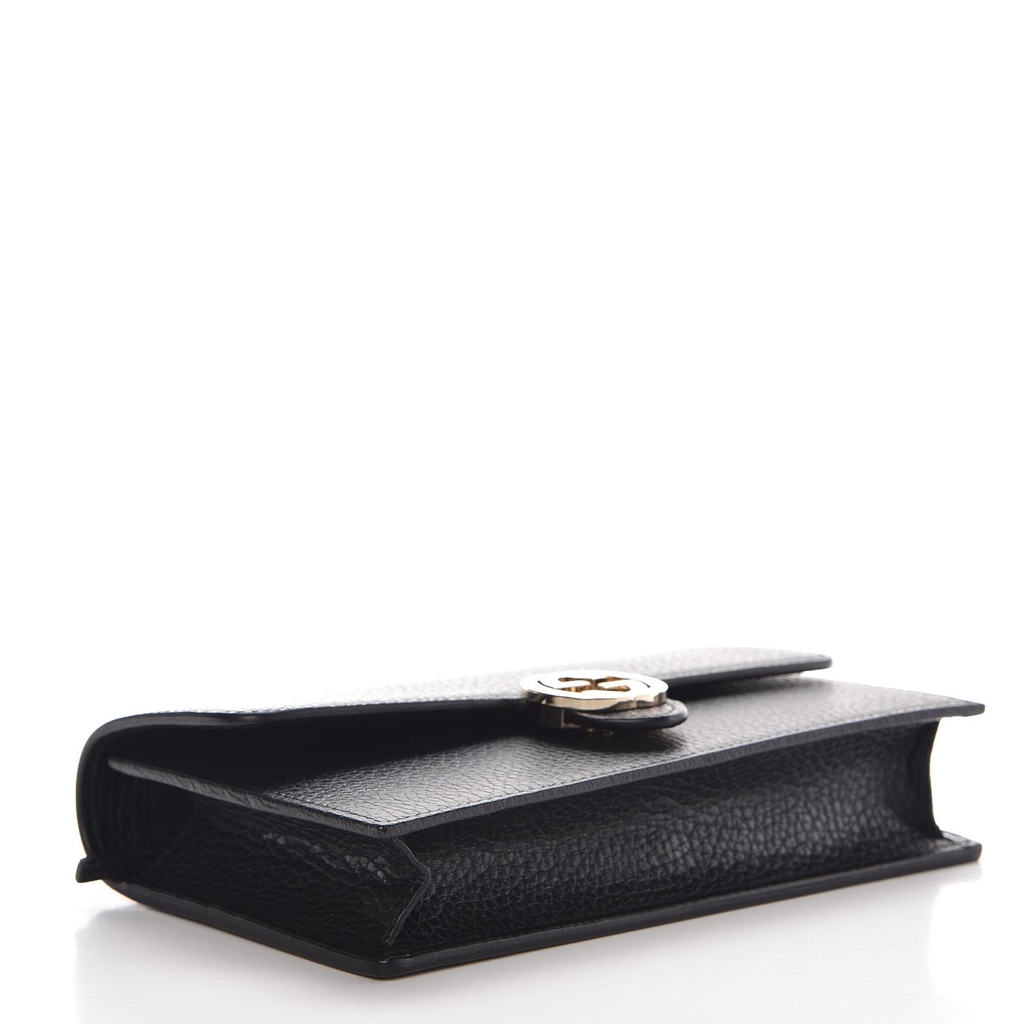 Dollar Calfskin Interlocking G Chain Wallet Black