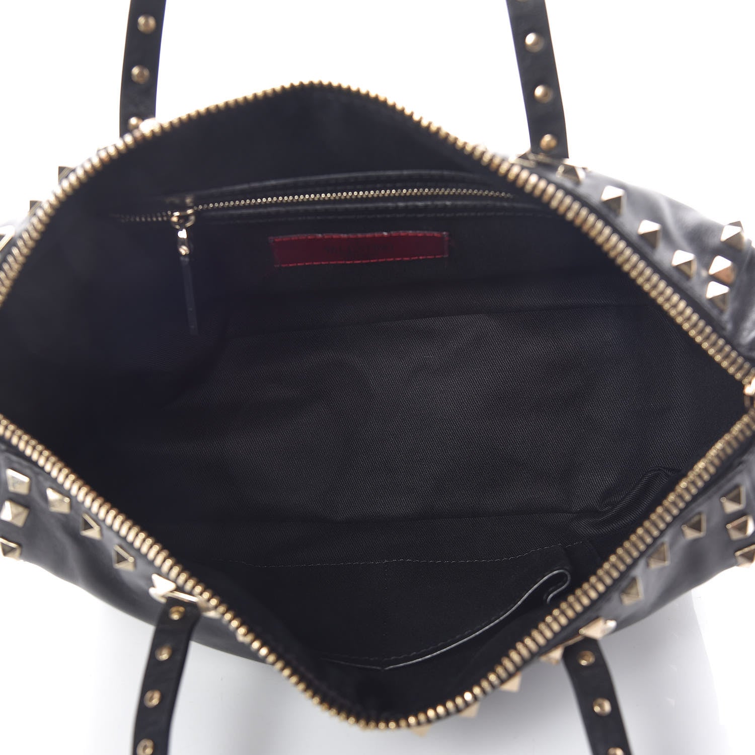 Valentino Garavani Calfskin Rockstud Satchel Black 6 of 9