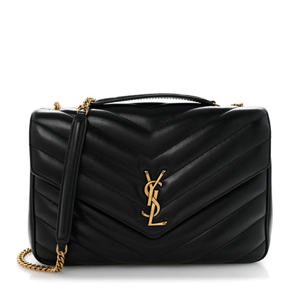 Saint Laurent Lambskin Quilted Monogram Large Loulou Black 1 of 15
