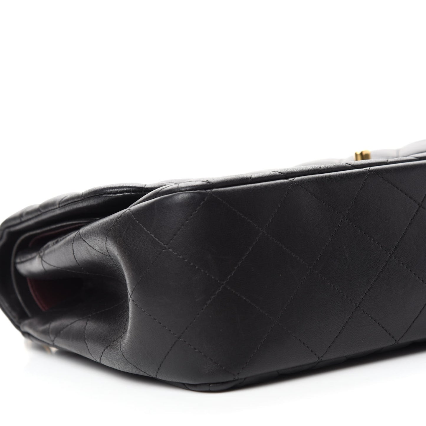 Lambskin Quilted Jumbo Double Flap Black