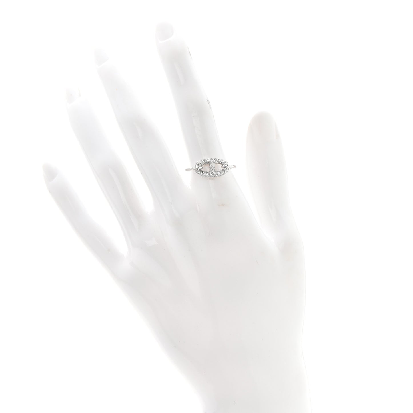 18K White Gold Diamond Farandole Ring 54 6.75