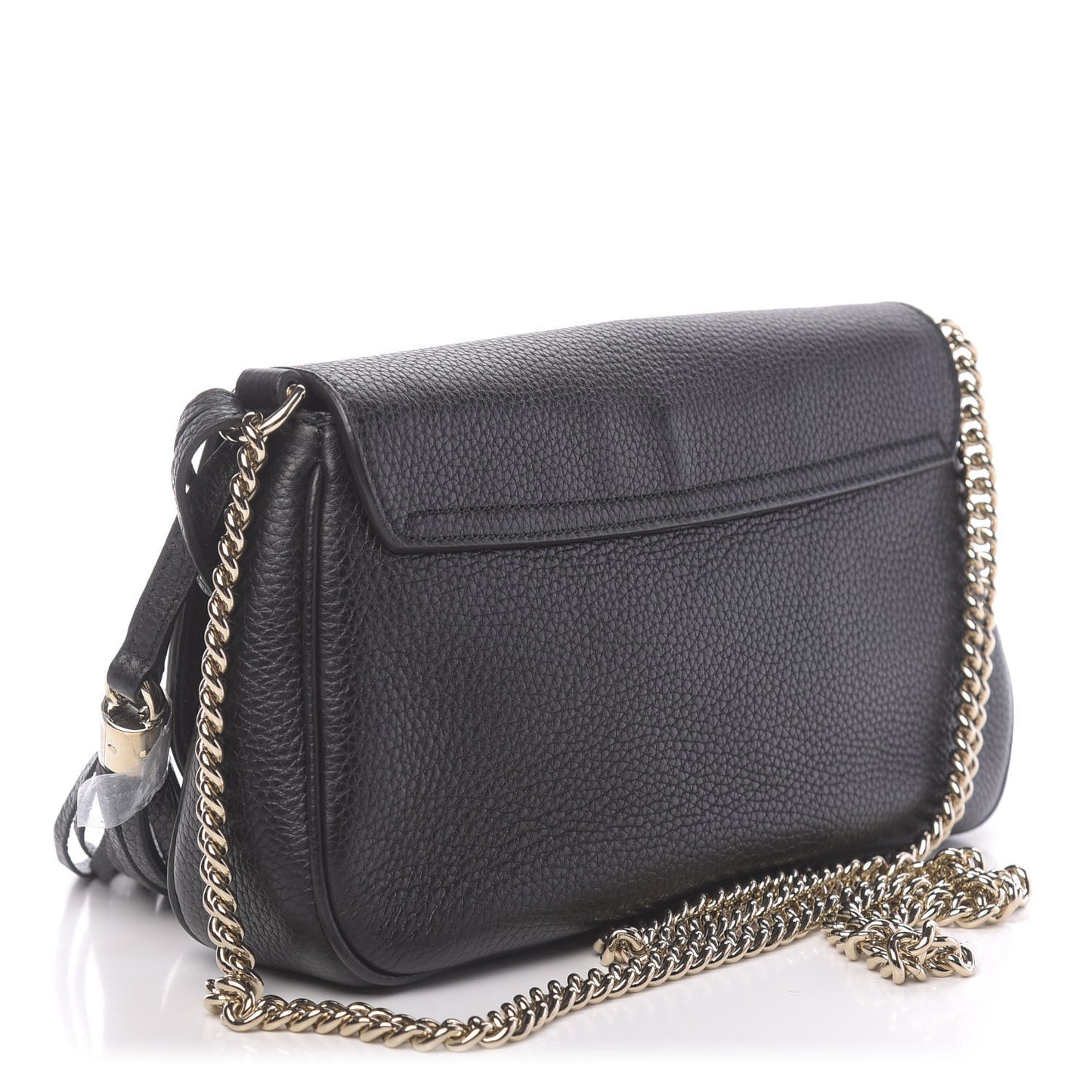 Pebbled Calfskin Medium Soho Flap Crossbody Black