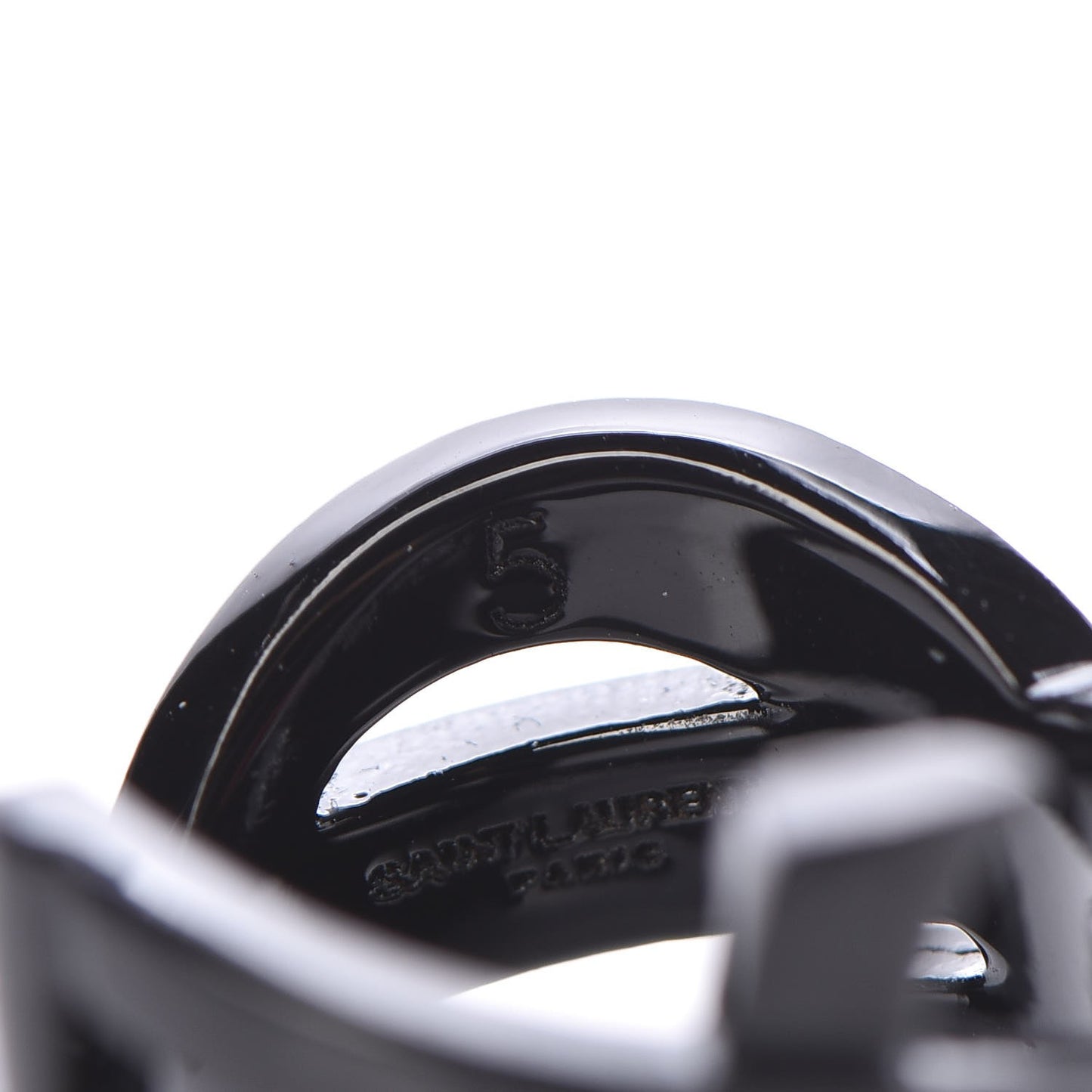 Brass Monogram Cassandre Ring 5 Black