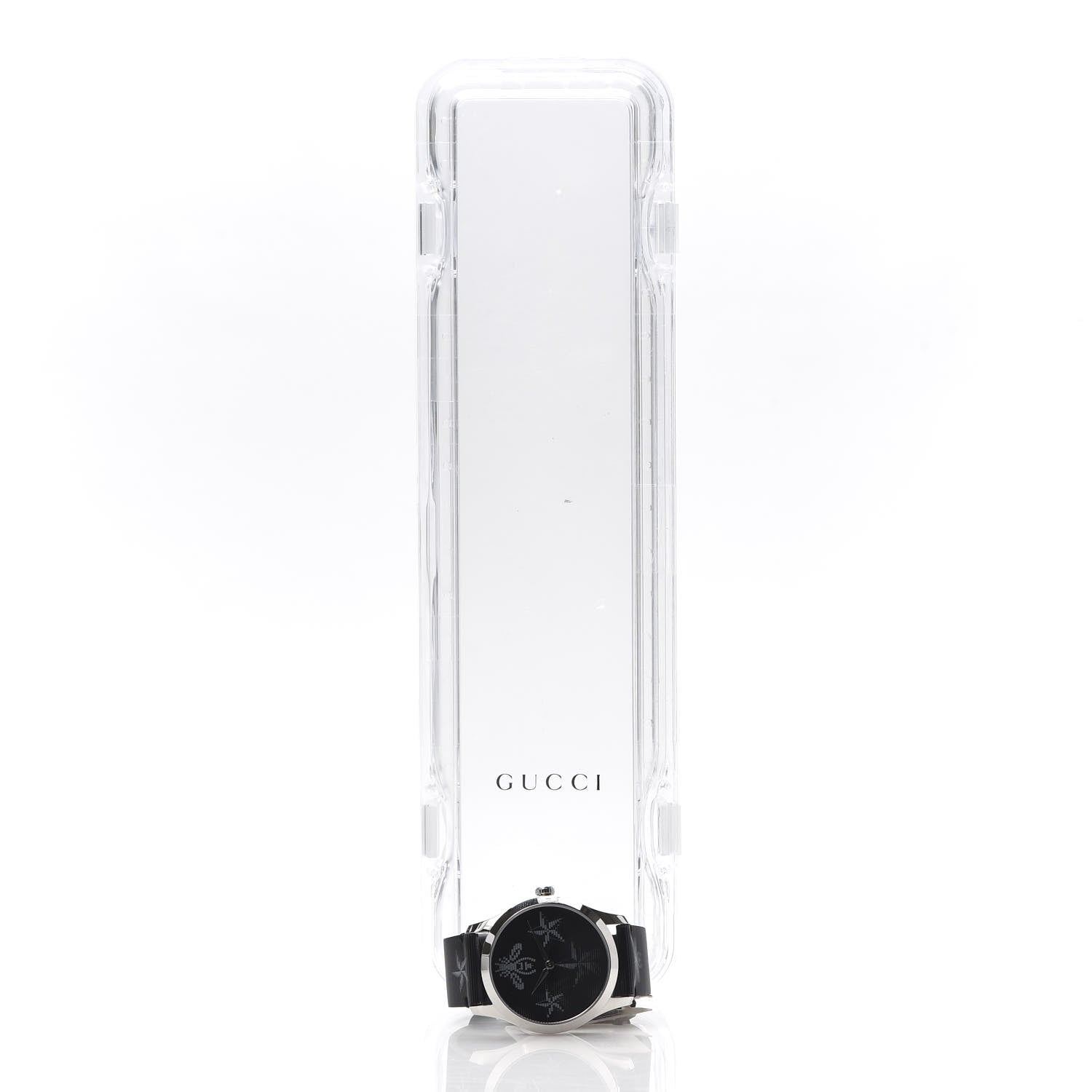 Gucci Stainless Steel Calfskin 38mm G-Timeless Bee Star Hologram Quartz Watch Black 6 of 6