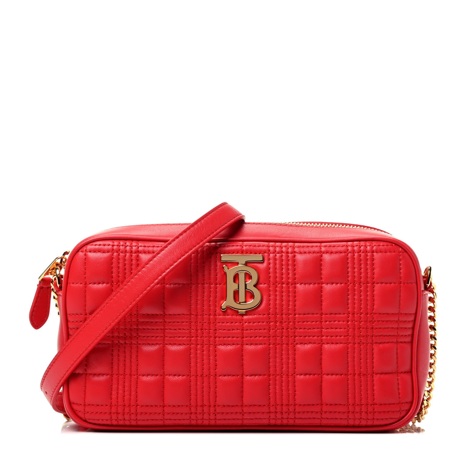 Burberry Lambskin Quilted Camera Bag Bright Red 1 of 4