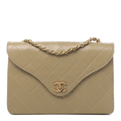 Chanel Lambskin Quilted Medium Single Flap Beige 1 of 11