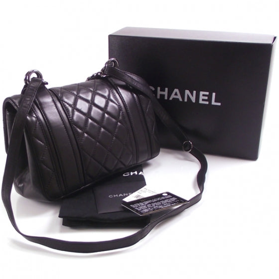 Lambskin Quilted Twist Lock Flap