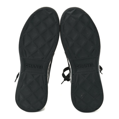Chanel Velvet Calfskin Mixed Fibers CC Sneakers 41.5 Black 7 of 11