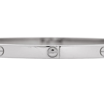 Cartier 18K White Gold Small LOVE Bracelet 18 4 of 8