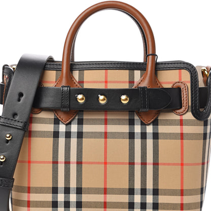 Burberry Calfskin Vintage Check Triple Stud Mini Belt Bag Archive Beige 9 of 9
