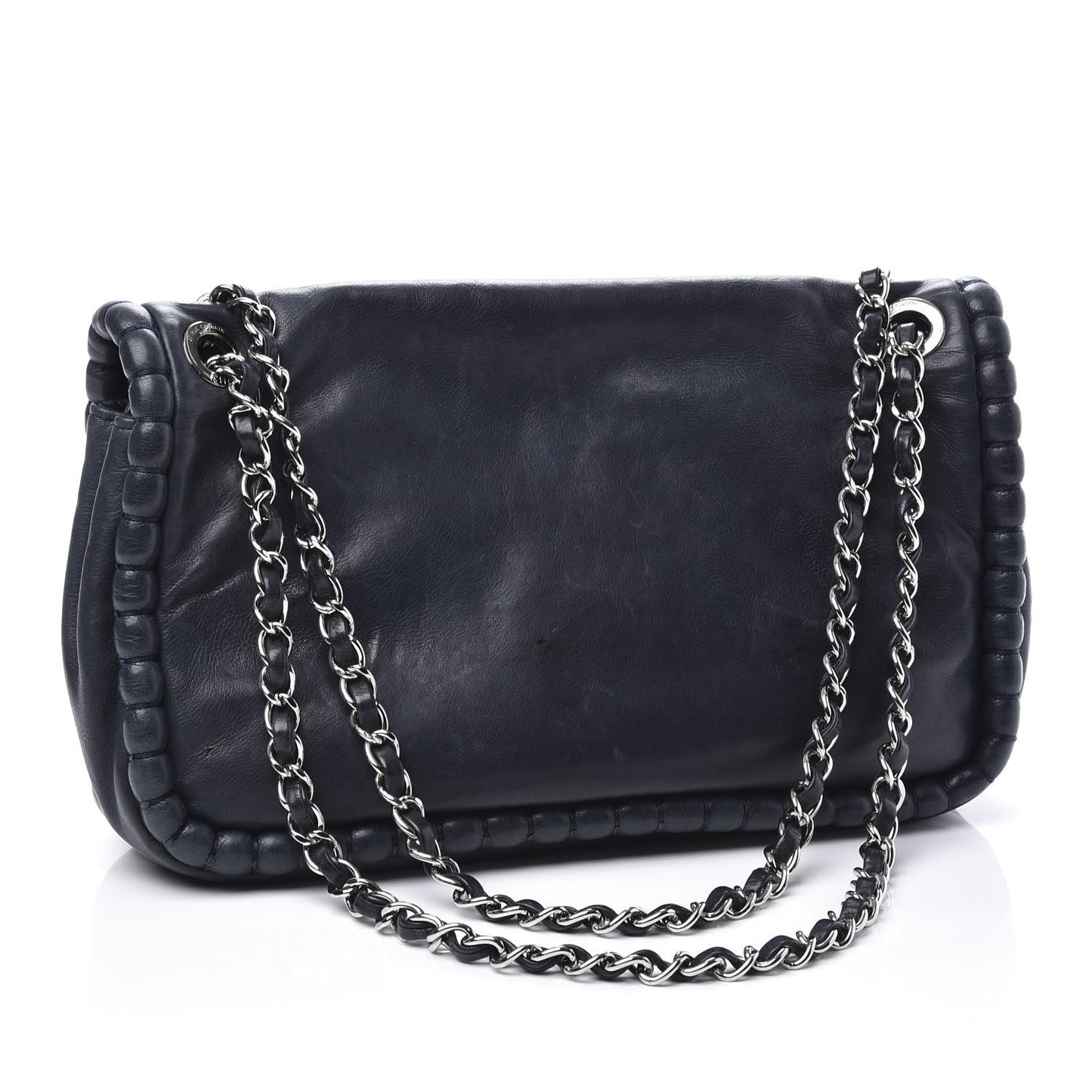 Calfskin Medium On the Bund Flap Navy