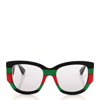 Gucci Acetate Web Oversized Frame Rectangle Sunglasses GG0276S Black Multicolor 2 of 8