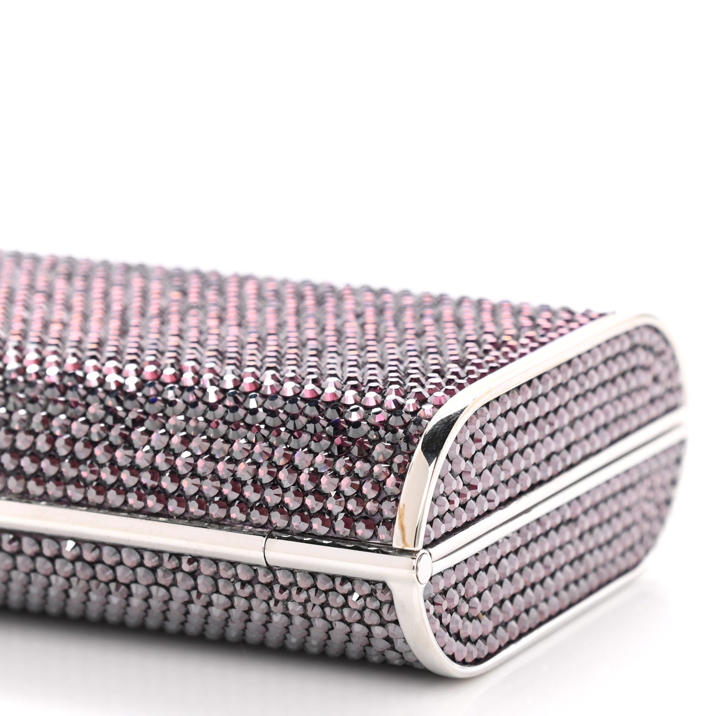 Swarovski Crystal Minaudiere Clutch Silver Purple