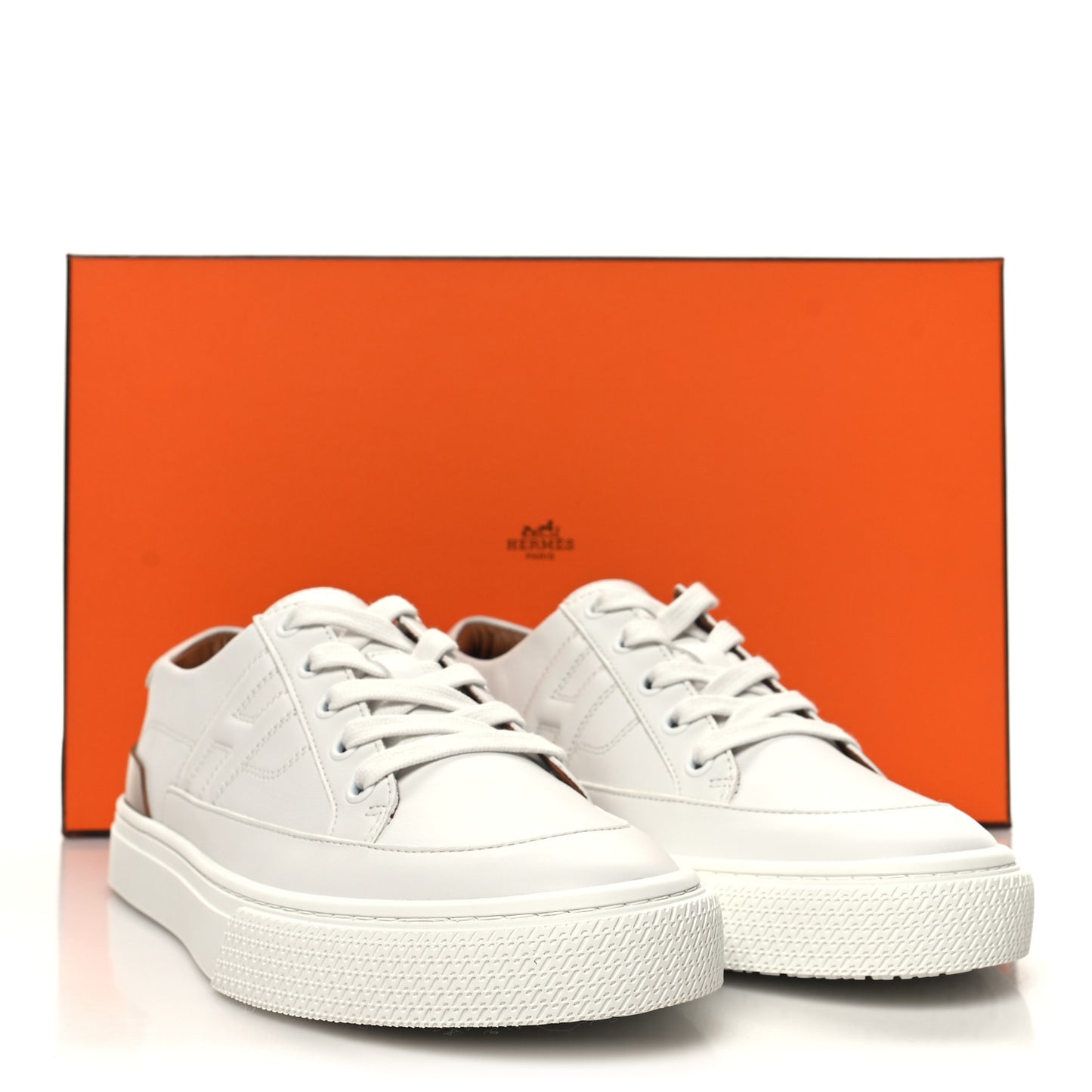 Calfskin Deep Sneakers 39.5 White Naturel