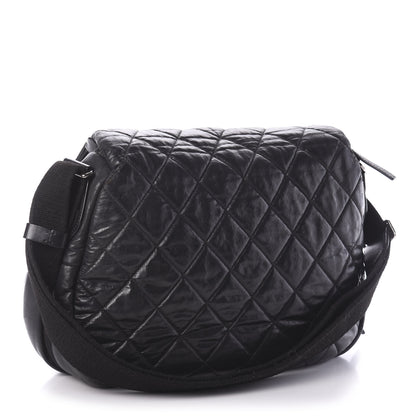 Chanel Aged Calfskin Quilted Expandable Messenger Black 3 of 18