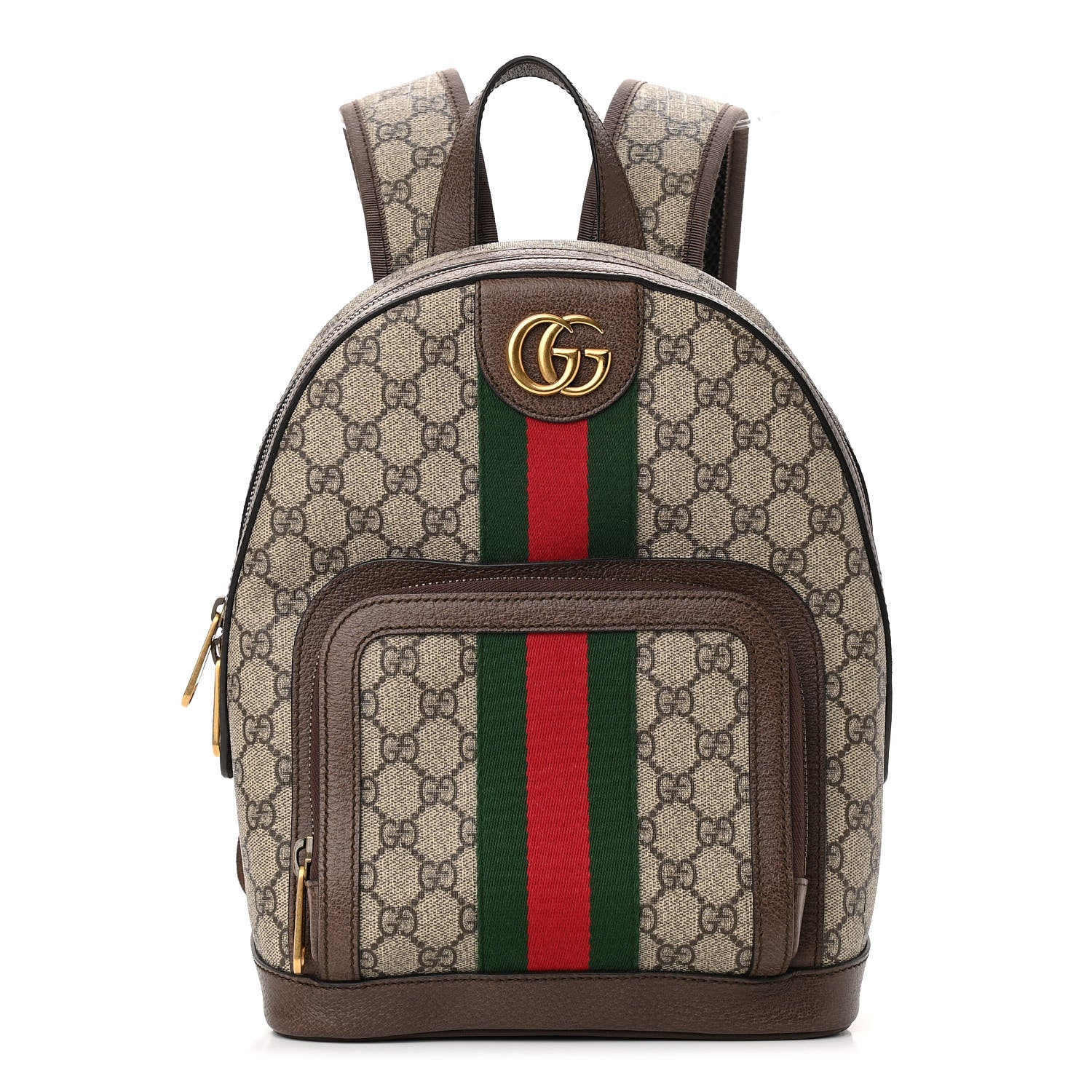 Gucci GG Supreme Monogram Calfskin Web Small Ophidia Day Backpack Beige Ebony New Acero 1 of 14