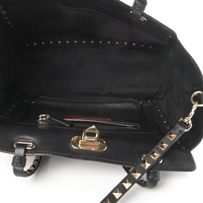 Valentino Garavani Vitello Small Rockstud Tote Black 5 of 16