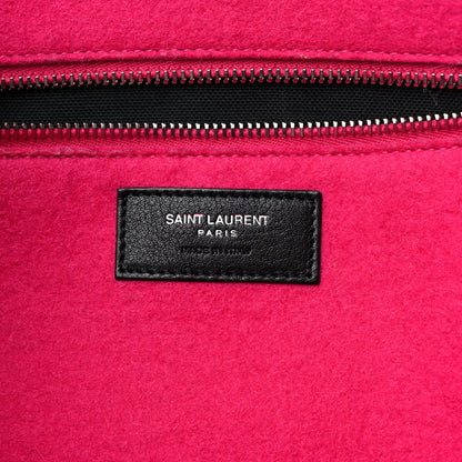 Saint Laurent Wool Rive Gauche Tote Fuchsia 6 of 10