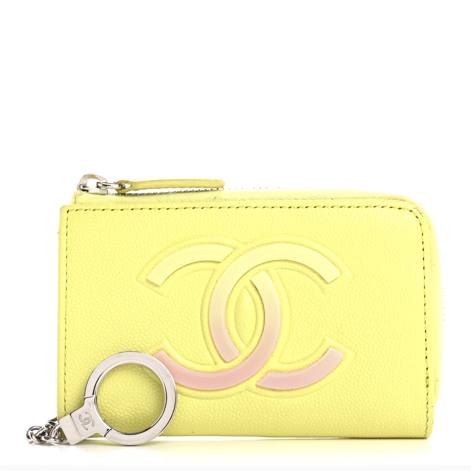 Chanel Caviar Key Holder Case Light Pink Light Green 1 of 13